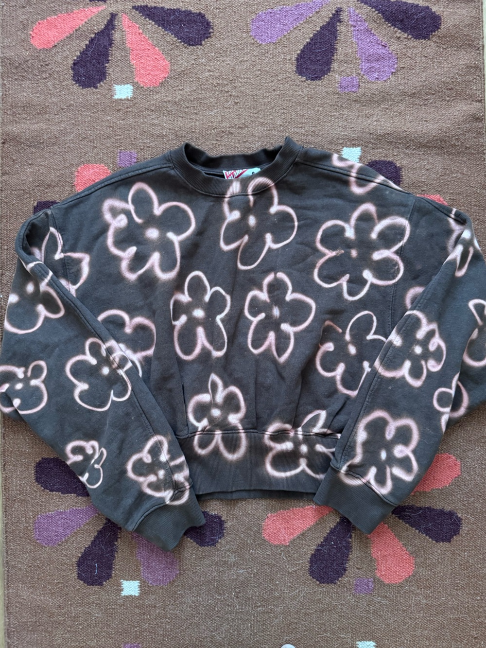 Alexa Stark hand painted Blank Lab cropped balloon sweatshirt